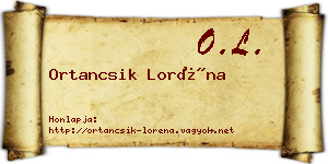 Ortancsik Loréna névjegykártya
